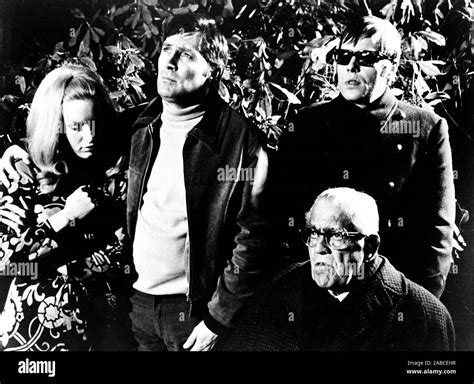 THE CRIMSON CULT, from left, front, Virginia Wetherell, Mark Eden, Boris Karloff, 1968 Stock ...