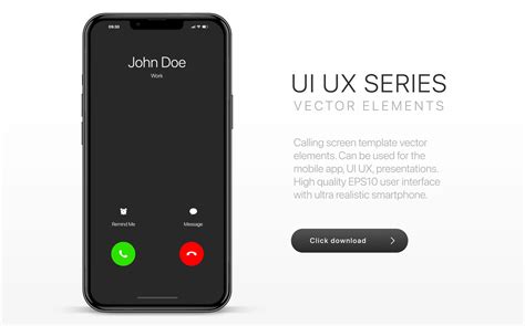 Voice call screen. Mockup incoming call, voicemail screen, smartphone ...