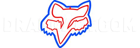 How To Draw Fox Racing Logo, Fox Head, Step by Step, Drawing Guide, by ...