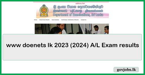 A/L Exam results - www doenets lk 2023 (2024) - Govjobs.lk