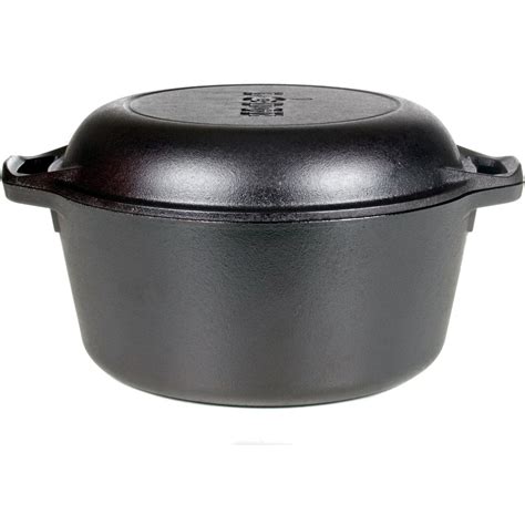 Lodge 5 Quart Logic Seasoned Cast Iron Double Dutch Oven With Skillet Lid - L8DD3 ...