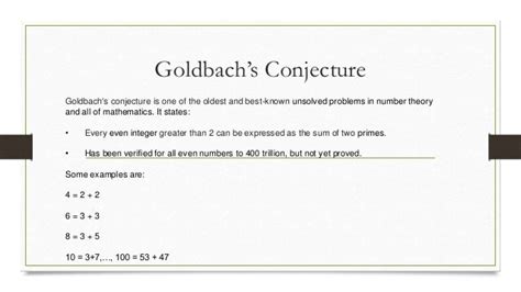 Goldbach’s conjecture