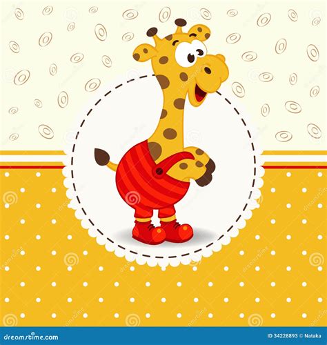 Giraffe in pants stock vector. Illustration of suspenders - 34228893