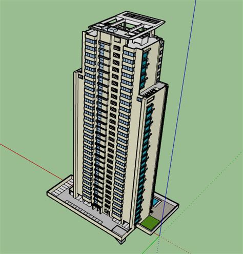 3d high rise apartment building design dwg file - Cadbull