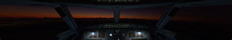 Sunset panorama from the flight deck of an A320 : r/flightsim