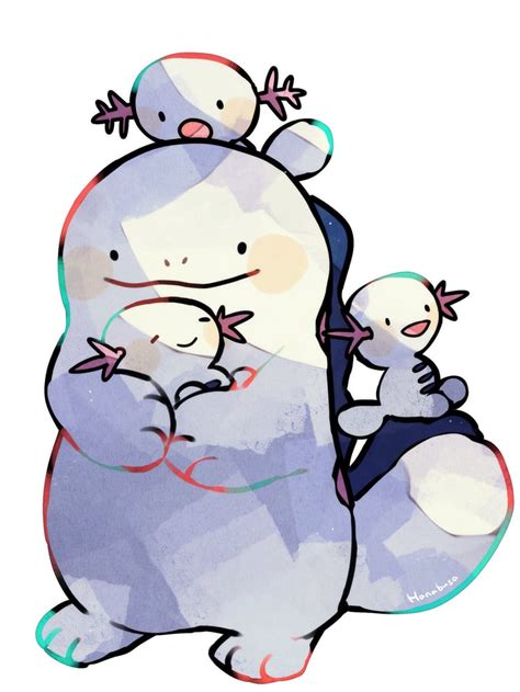 wooper and quagsire (pokemon) drawn by hanabusaoekaki | Danbooru