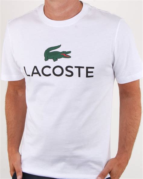 Lacoste Logo T-shirt White, Mens, T-Shirt, Croc, Cotton, Crew, Smart