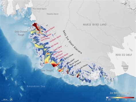 Nine Antarctic glaciers that lost 300 gigatonnes of ice named after ...