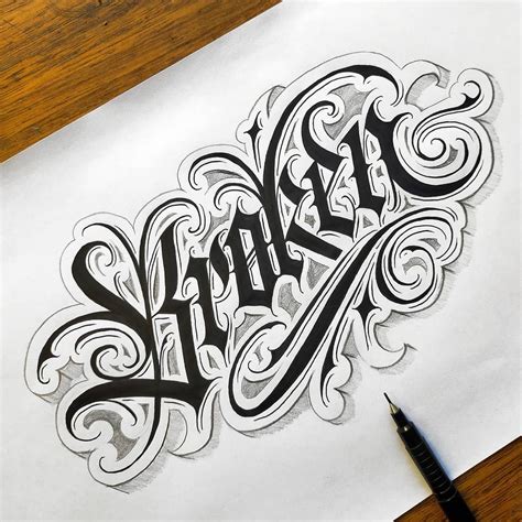 Lettering & Illustration on Instagram: “flowy” | Tattoo lettering fonts, Tattoo design book ...