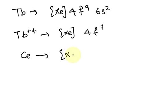 SOLVED: Write the electronic configuration for Tb4+, Ce4+, Yb2+, and Eu2+ and state briefly why ...