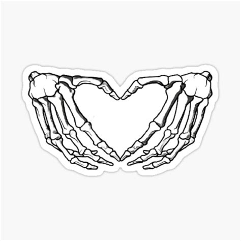 "skeleton hands heart x ray " Sticker for Sale by TAWFIKATZ | Redbubble