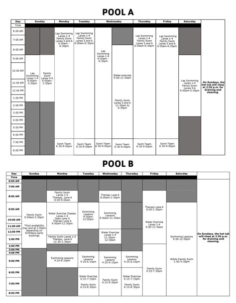 Pool Schedule – Greater Scranton YMCA