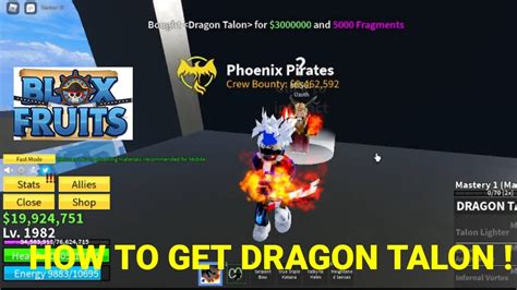 How to get Dragon Talon / Dragon Claw v2 in Blox Fruits ! - YouTube