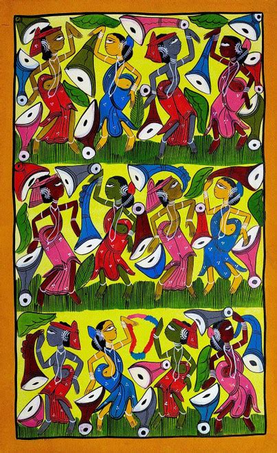 Buy Wedding Celebrations In Santhal Tribe - Tribal Folk Art Painting ...