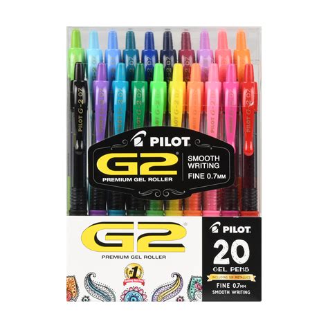 Pilot G2 Premium Gel Ink Pens, Fine Point, Asst, 20 Pack, 995510528 - Walmart.com