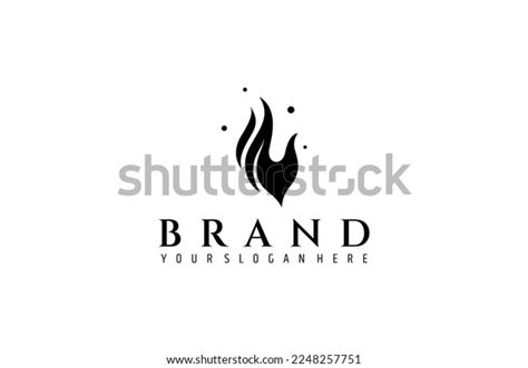 Flame Logo Vector Black Color Flat Stock Vector (Royalty Free ...