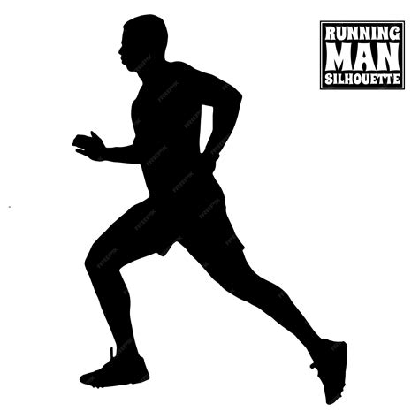 Premium Vector | A man running in silhouette with a sign that says ...