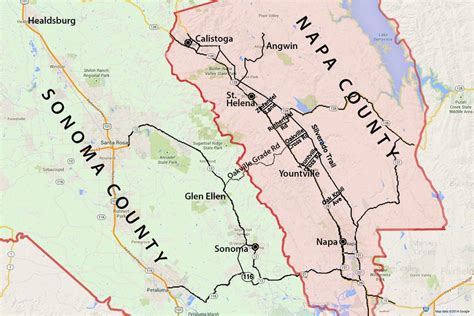 Russian River California Map Wine Country Map sonoma and Napa Valley ...