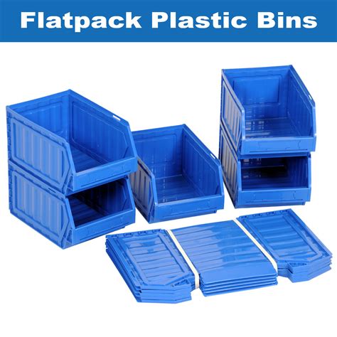 40 x Flat Pack Blue Plastic Storage Boxes. Great Value | eBay