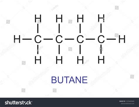 Illustration Butane Structural Formula Stock Illustration 1225465840 ...