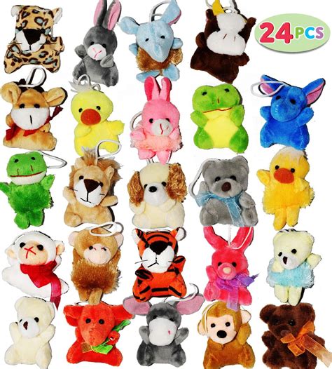 Joyin Toy 24 Pack of Mini Animal Plush Toy Assortment (24 units 3" each ...