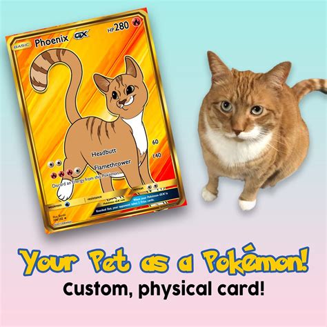 Your Pet as a Pokémon Custom PHYSICAL Pokémon cards | Etsy