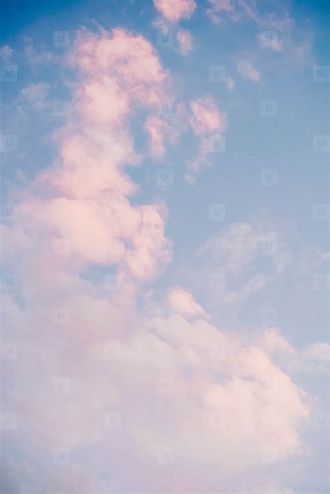 Background images of a kawaii anime style cloudy sky in pastel t stock ...