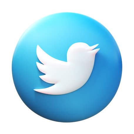 3D twitter logo PNG, SVG