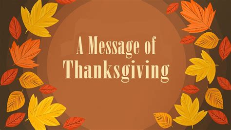 Sermon from 12/01/2019 - A Thanksgiving Message - YouTube