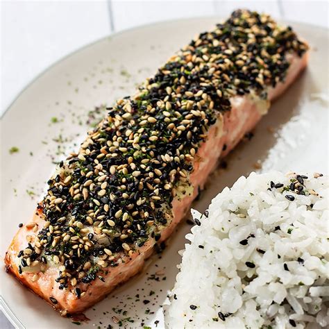 Baked Furikake Salmon - Knife and Soul