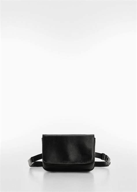 MANGO Leather Money Belt in Black | Endource