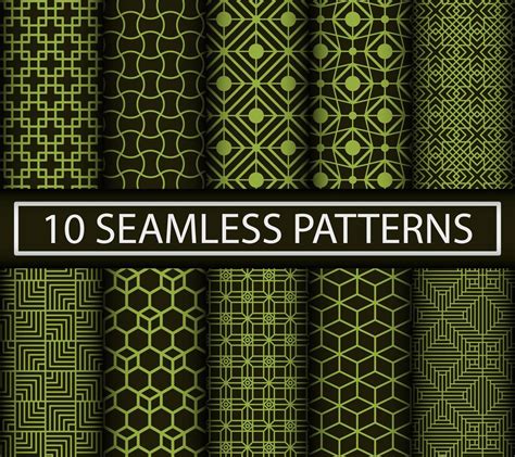 Set of green geometric patterns 1214120 Vector Art at Vecteezy