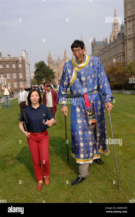 Xishun Bao, also known as Xi Shun regarded by the Guinness world tallest man in the world on a ...