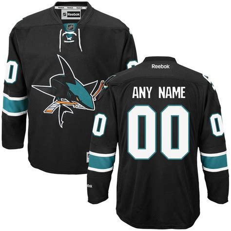 Reebok San Jose Sharks Men's Premier Alternate Custom Jersey - Black ...