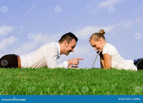 Working Outdoors with Laptop Stock Image - Image of work, working: 6517347