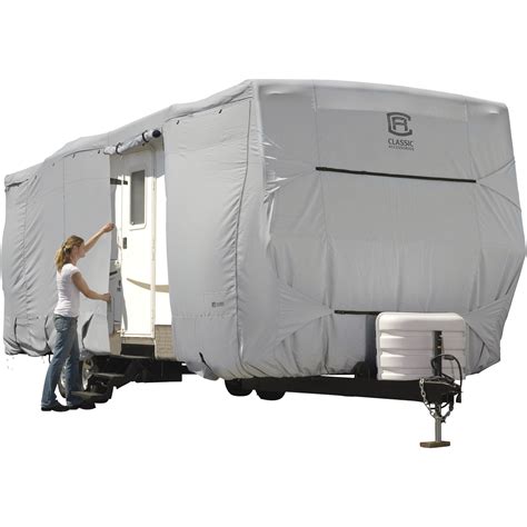 Classic Accessories Permapro Premium Travel Trailer Cover — Gray, Fits ...