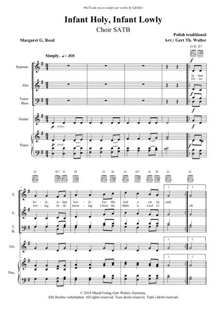 Infant Holy, Infant Lowly (arr. Gert Th. Walter) Sheet Music | Polish traditional | SATB Choir