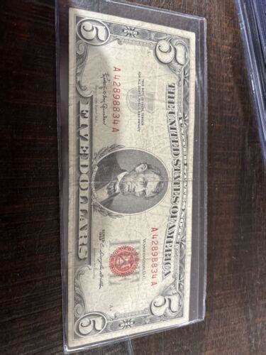 1963 red seal 5 dollar bill | #3928324489