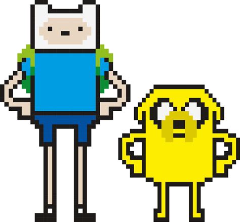 Learning pixel art and made a pixel Finn and Jake : r/adventuretime