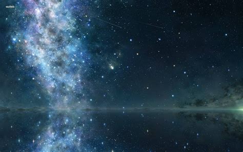 space, Stars, Water, Sea, Night, Reflection Wallpapers HD / Desktop and Mobile Backgrounds