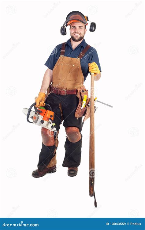 Logger With Chainsaw And Log Hook Stock Image - Image: 13043559