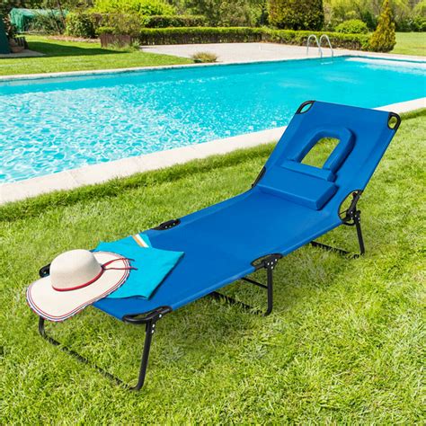 Gymax Folding Chaise Lounge Chair Bed Adjustable Outdoor Patio Beach Camping Recliner - Walmart ...