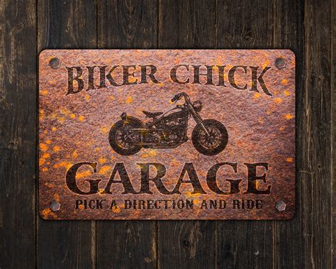 Custom Rusty Design Motorcycle Garage Metal Sign - Allhap