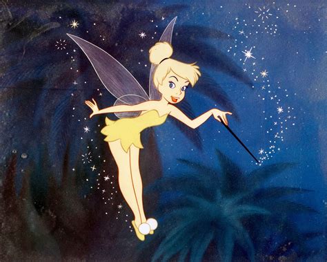 ‪Concept designs—and an animation cel—of Tinkerbell, from Disney’s PETER PAN (1953 ...