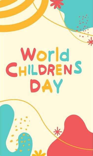 Premium Vector | A poster for world children's day with a colorful design.