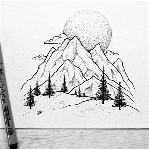 Pin by Homesthetics.net on DibujosCopados | Art, Drawings, Mountain ...