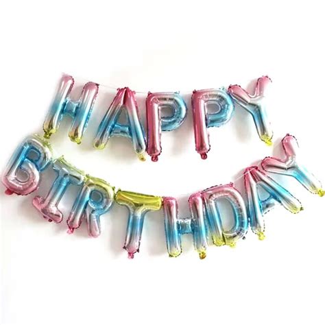 13pcs helium balloons happy birthday letters foil balloons set birthday ...