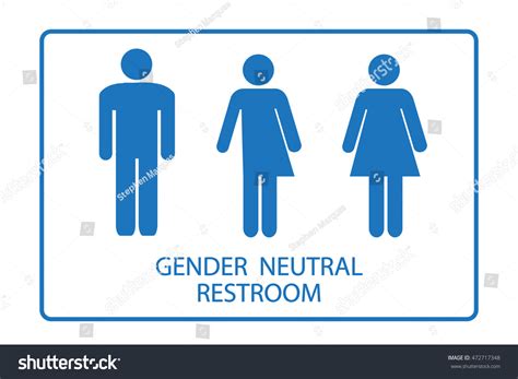 Gender Neutral Restroom Sign Illustration Stock Vector (Royalty Free ...