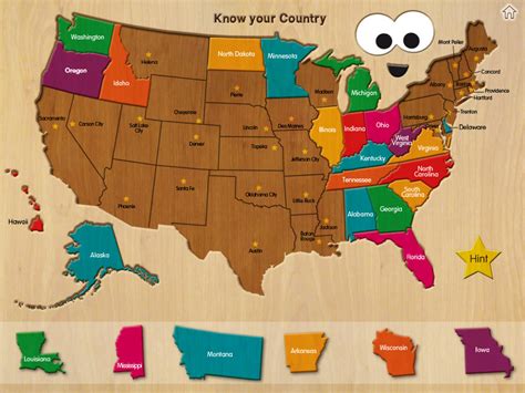 Wood Puzzle USA Map | | BestAppsForKids.com
