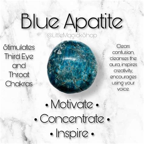 Blue Apatite Crystal Healing Properties (@littlemagickshop) | Crystal healing stones, Blue ...